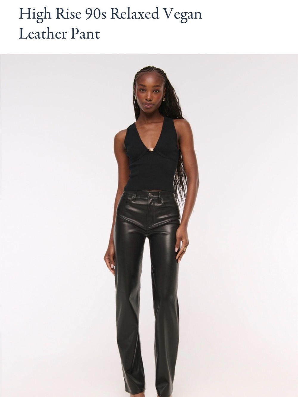 Abercrombie & Fitch Black Vegan Leather High-Rise Pants